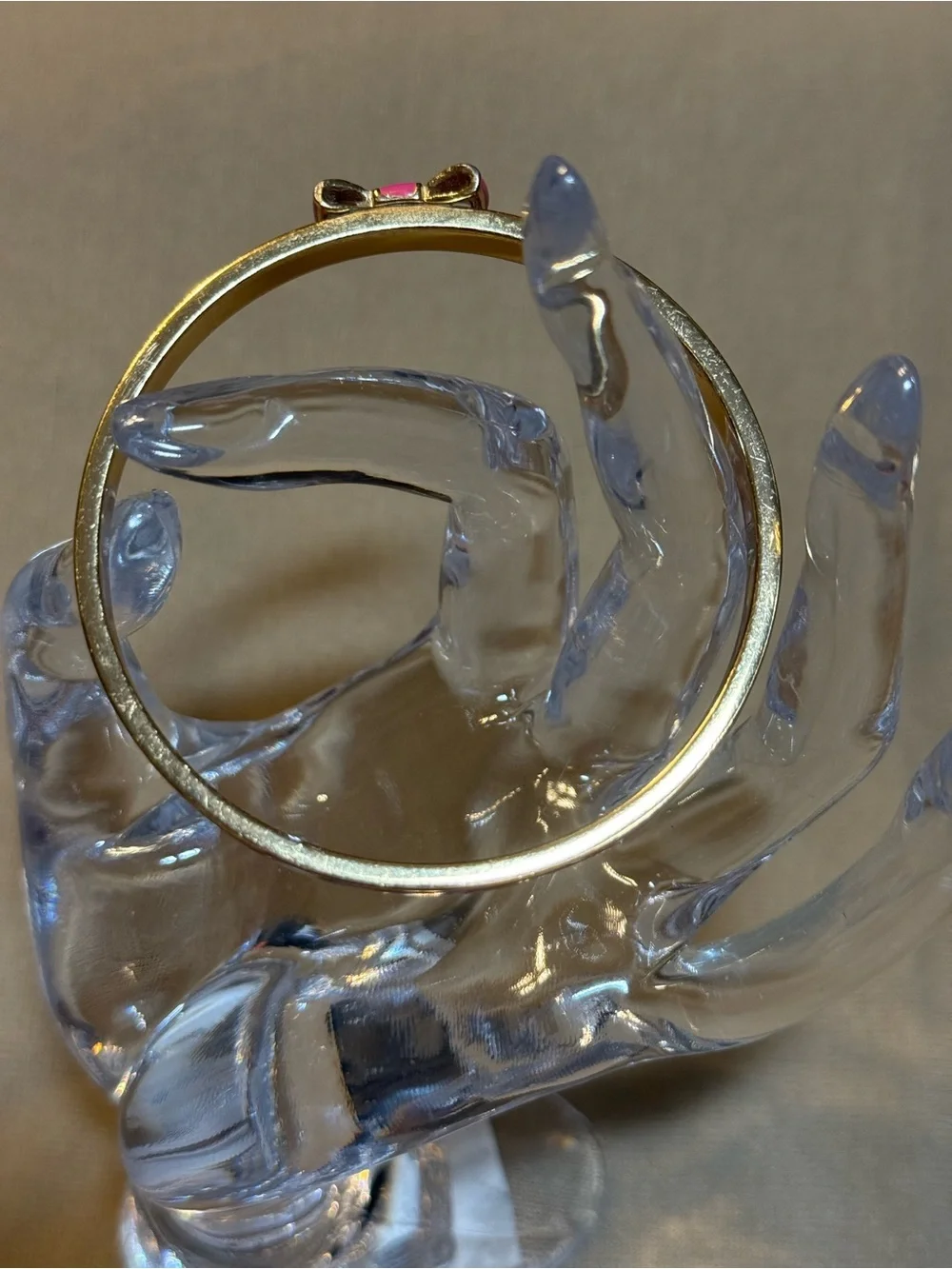 Kate Spade Pink Bow Enamel Bangle Bracelet - Picture 3 of 3